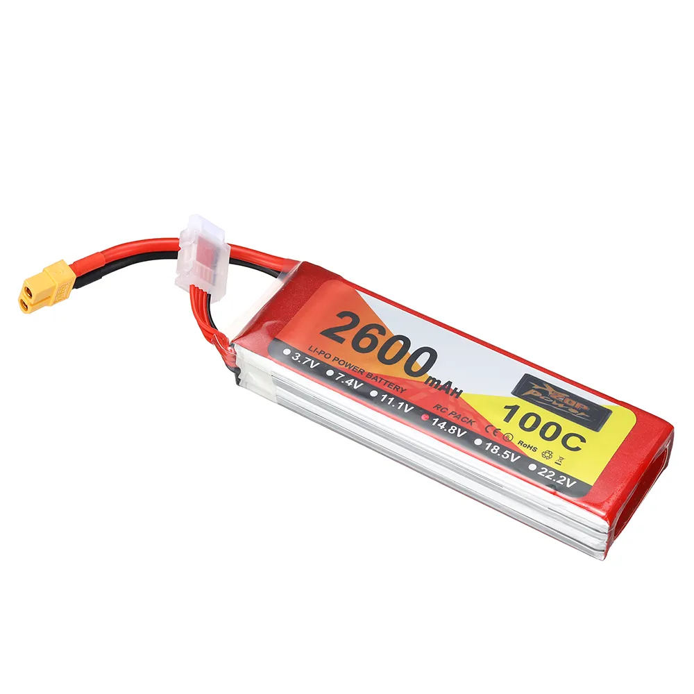 ZOP Power 14.8V 2600mAh 100C 4S LiPo Battery XT60 Plug for RC Drone