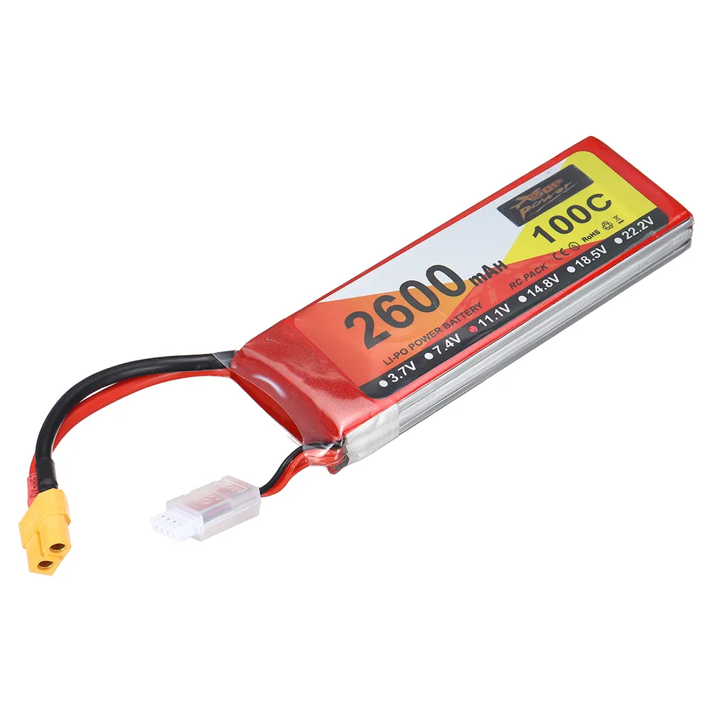 ZOP Power 11.1V 2600mAh 100C 3S LiPo Battery XT60 Plug for RC Drone