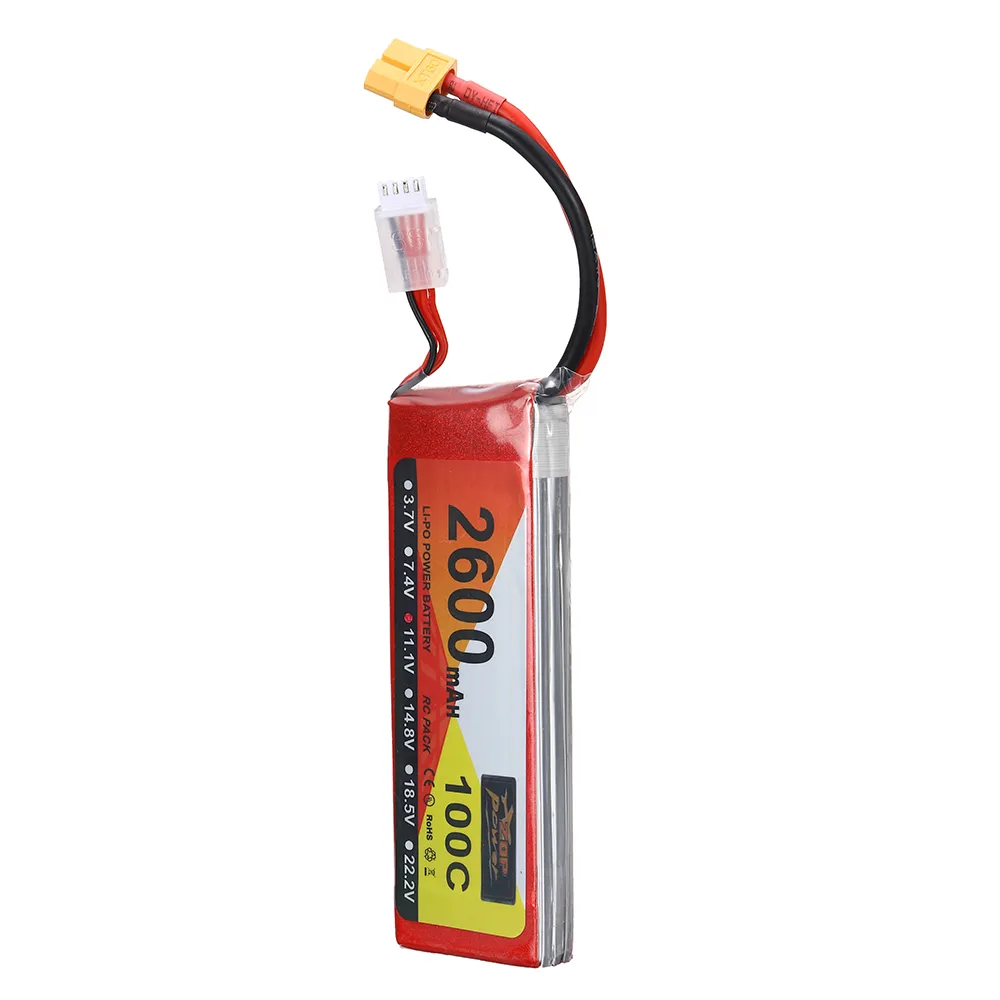 ZOP Power 11.1V 2600mAh 100C 3S LiPo Battery XT60 Plug for RC Drone