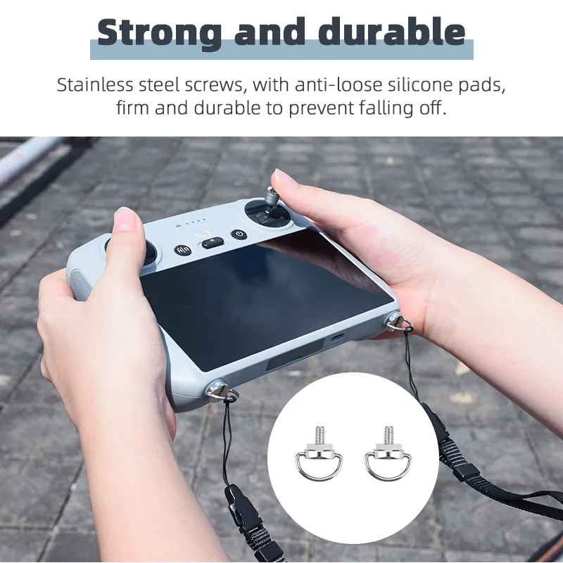 BRDRC RC Smart Remote Control Lanyard Neck Strap Réglable Brown Hanging Buckle Rope pour DJI Mini 3 PRO Screen Controller