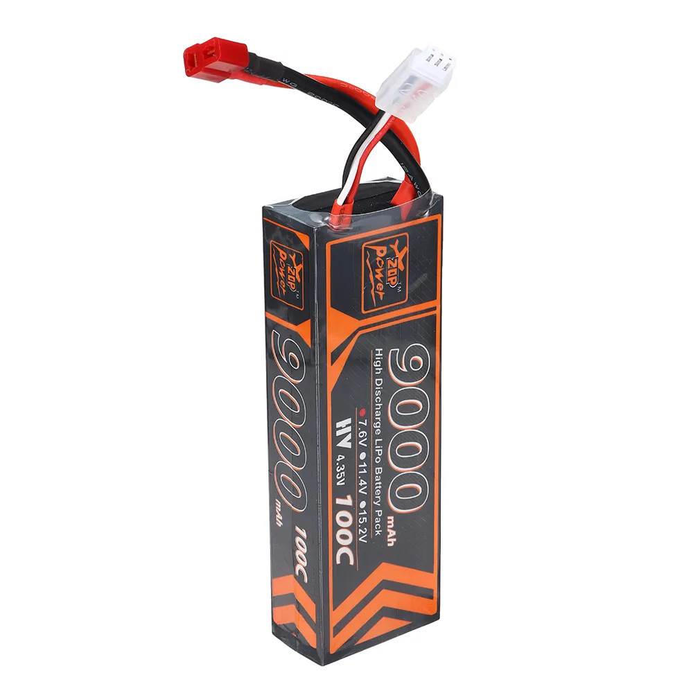 ZOP Power 7.6V 9000mAh 100C 2S LiPo Battery T Deans Plug for RC Car