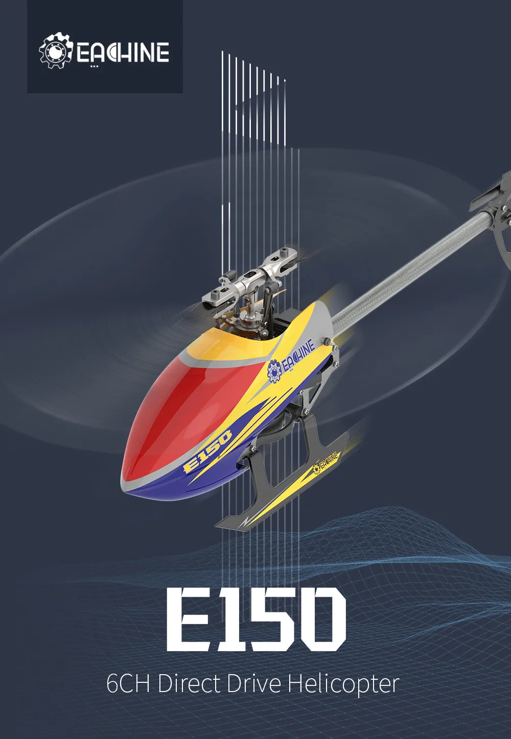 Eachine E150 2.4G 6CH 6-Axis Gyro 3D6G Dual Brushless Direct Drive Motor Flybarless RC Helicopter RTF