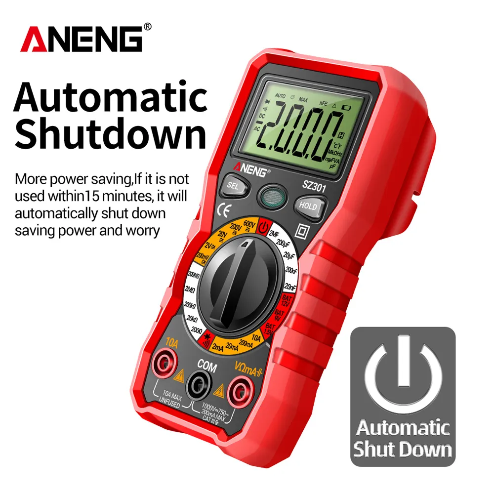 ANENG SZ301 Digital Multimeter AC/DC Votage Current Automatic Tester Electrical Resistance Ohm Ammeter Capacitance Meter