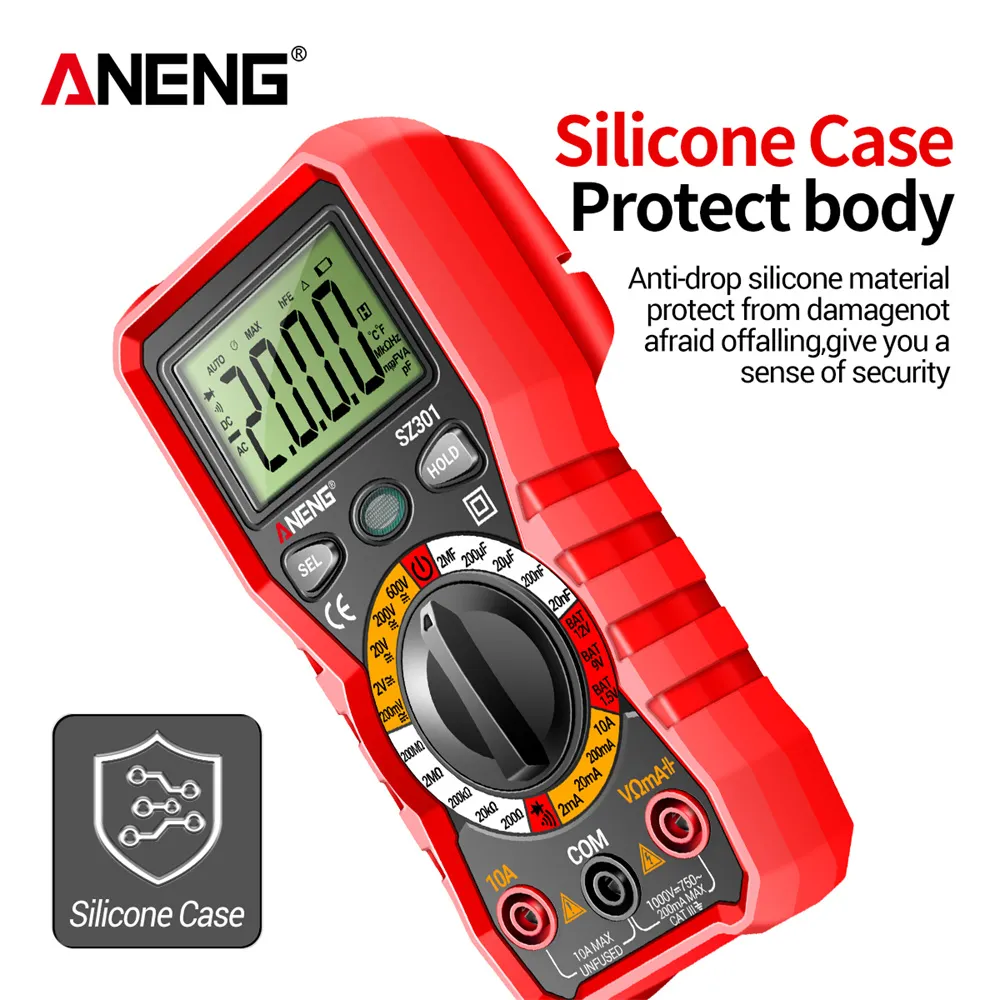 ANENG SZ301 Digital Multimeter AC/DC Votage Current Automatic Tester Electrical Resistance Ohm Ammeter Capacitance Meter