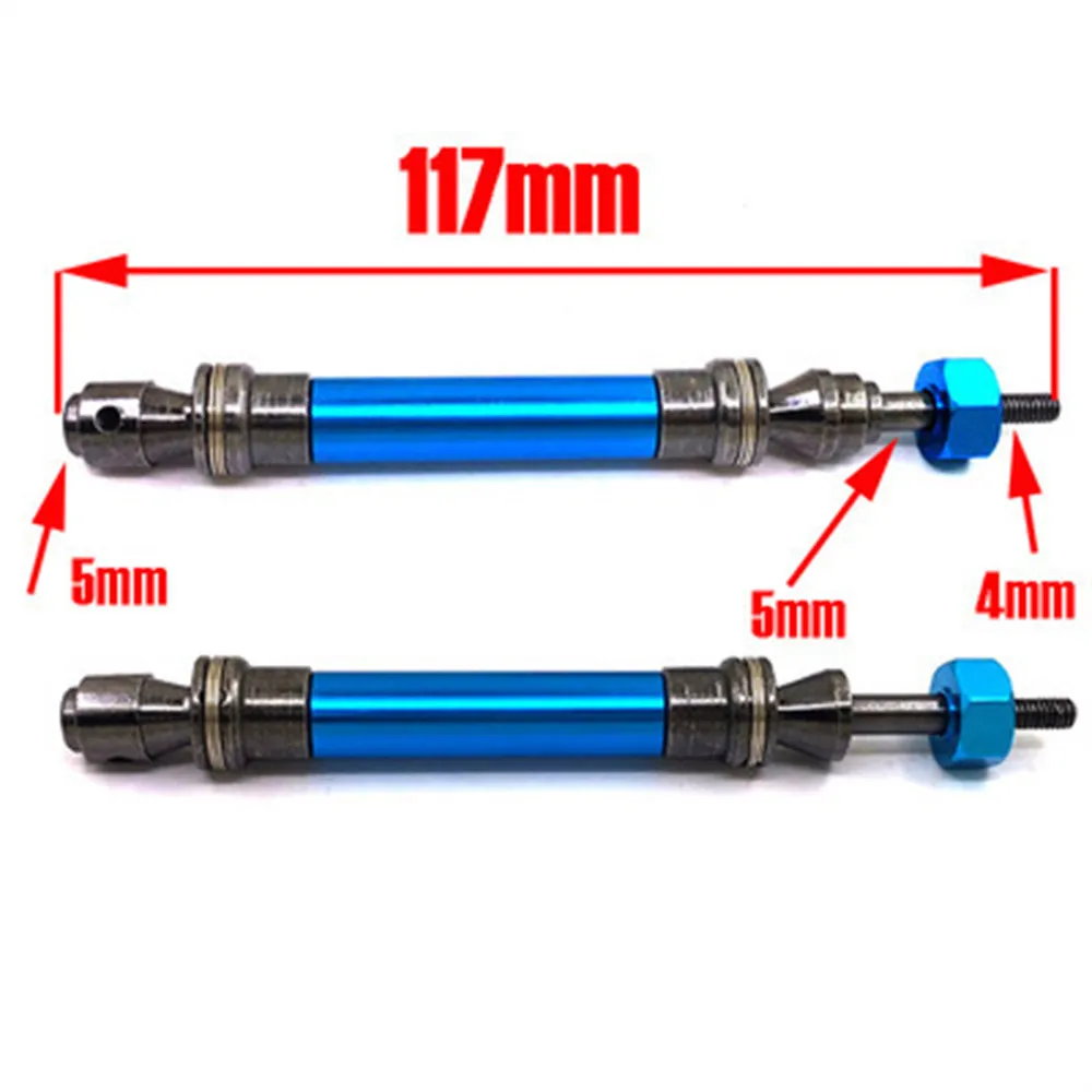 Upgraded Metal Front Rear CVD Drive Shaft w/ Hex Adapter for SLASH 4x4 Huan QI 727 1/10 RC Cars Vehicles Models Parts