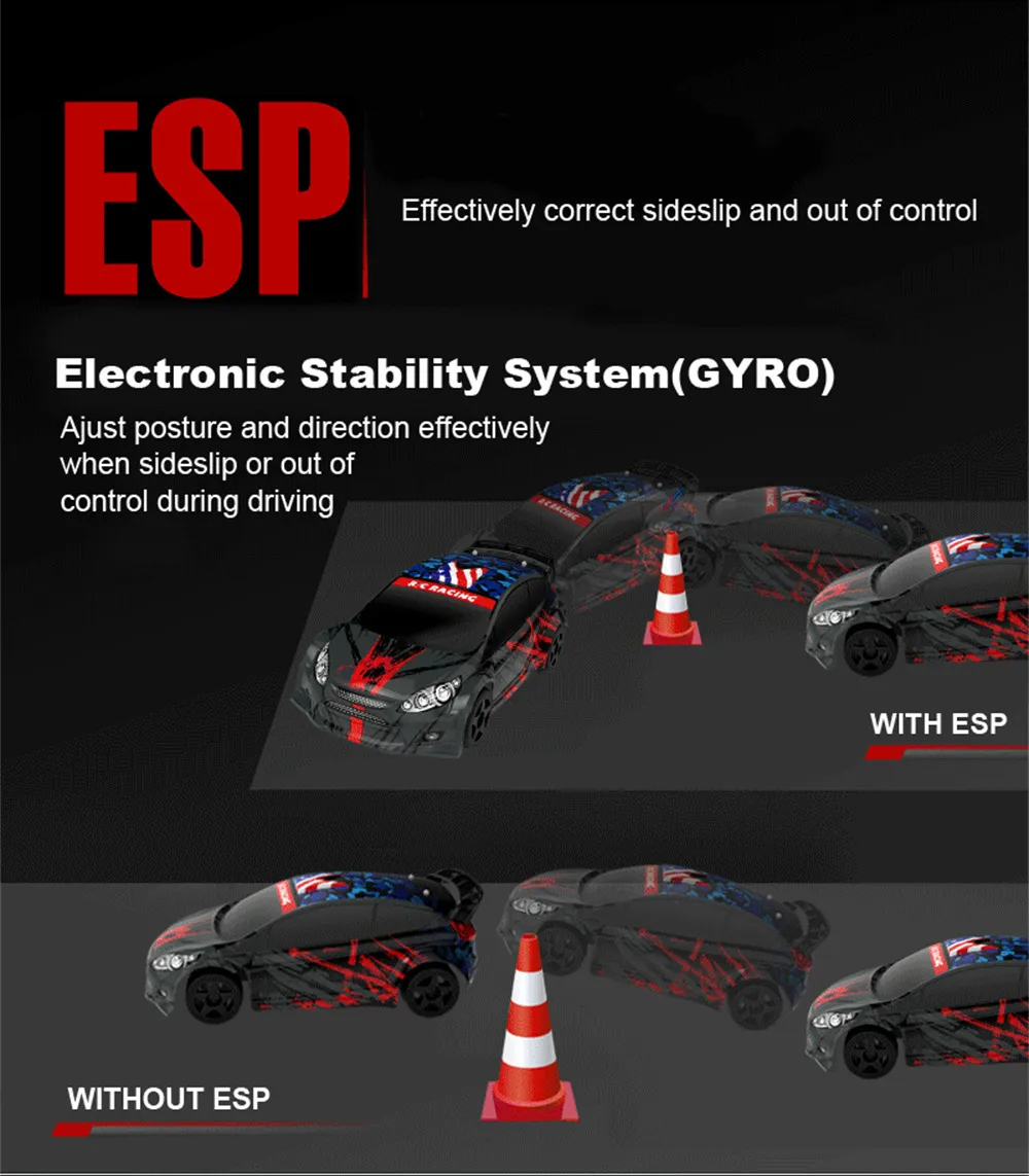 F3/F4 RTR 1/24 2.4G RWD RC Car Drift On-Road Full Proportional w/ ESP Gyro Vehicles Models Toys