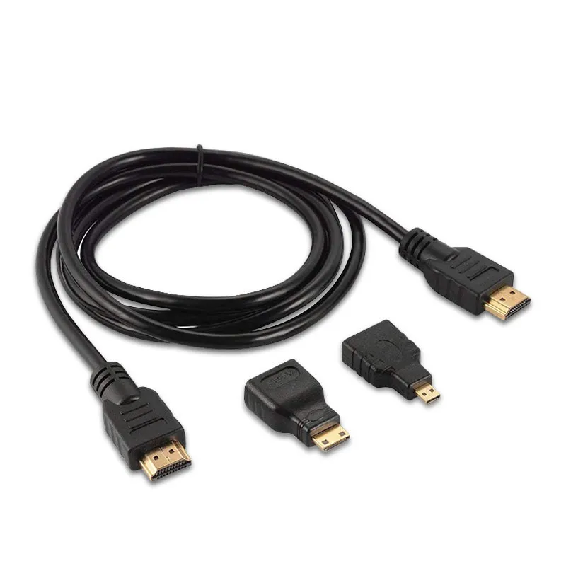 3 in 1 1.5m HDMI HD Cable Micro HDMI Connector HDMI Adapter 4K HD Cable for PS3 HDTV DVD XBOX PC Pro 3 in 1 1.5m HDMI HD Cable Micro HDMI Connector HDMI Adapter 4K HD Cable for PS3 HDTV DVD XBOX PC Pro