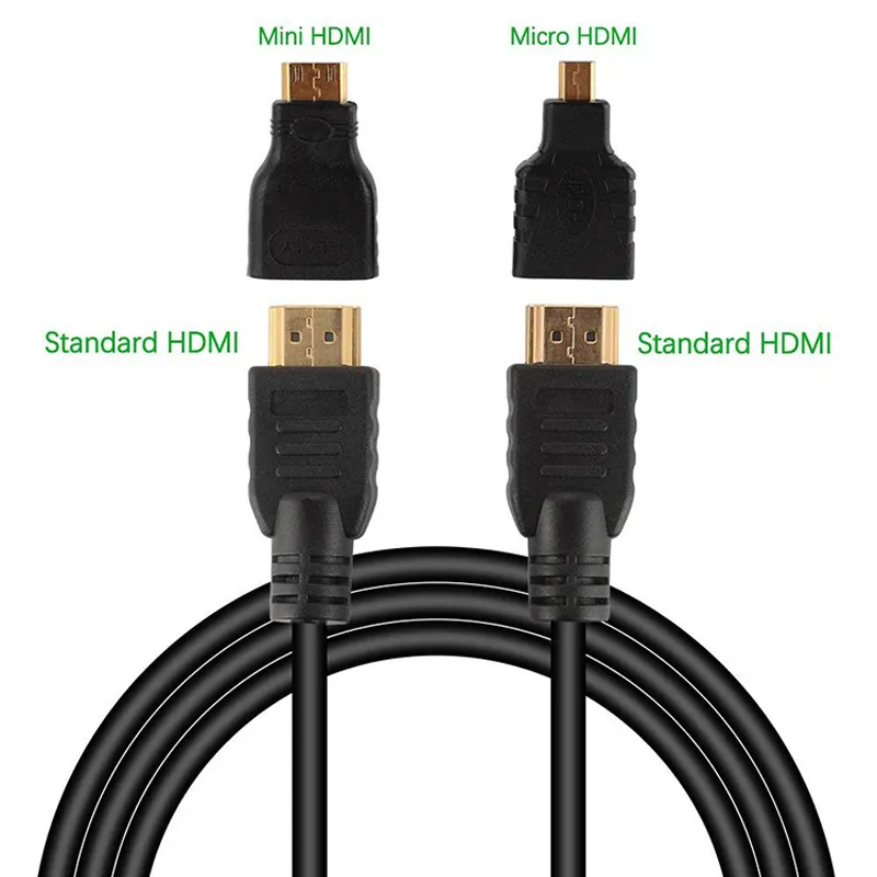 3 in 1 1.5m HDMI HD Cable Micro HDMI Connector HDMI Adapter 4K HD Cable for PS3 HDTV DVD XBOX PC Pro 3 in 1 1.5m HDMI HD Cable Micro HDMI Connector HDMI Adapter 4K HD Cable for PS3 HDTV DVD XBOX PC Pro