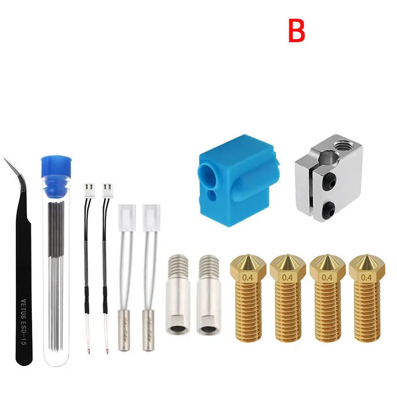 3D Drucker Zubehör Düse Silikon Hülse Thermistor Heizung Rohr Throat Kit