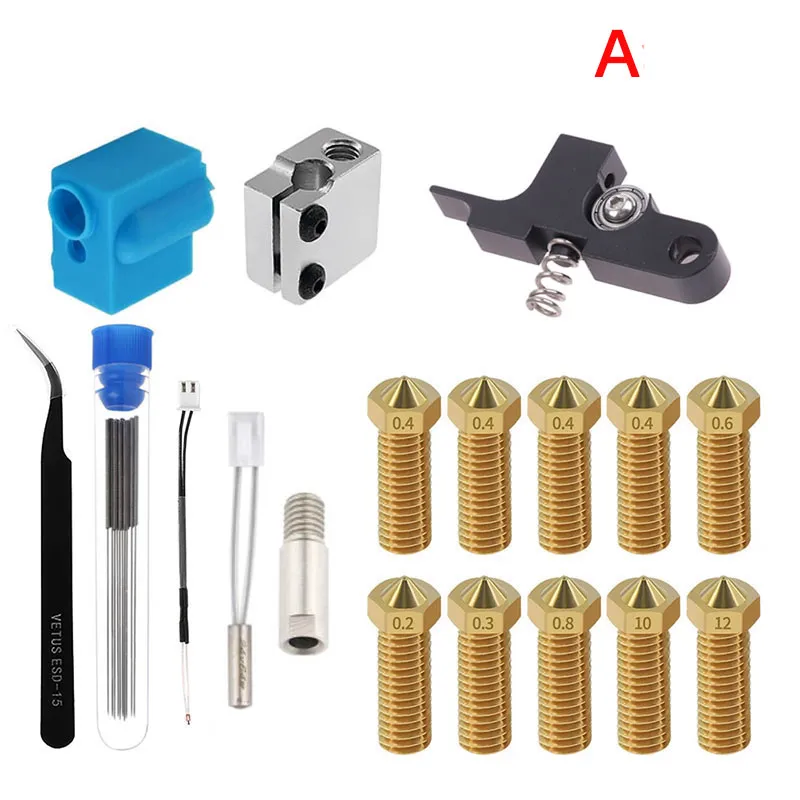 3D Drucker Zubehör Düse Silikon Hülse Thermistor Heizung Rohr Throat Kit