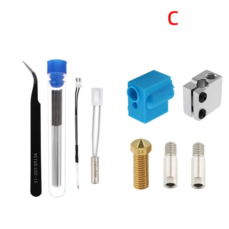 3D Drucker Zubehör Düse Silikon Hülse Thermistor Heizung Rohr Throat Kit