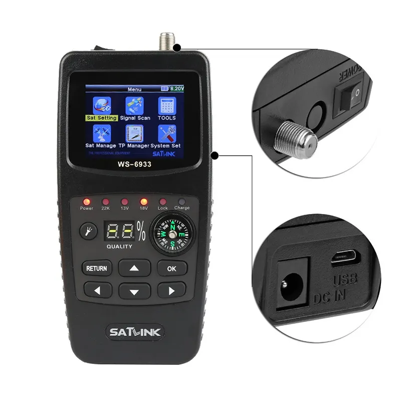 Satlink WS-6933 DVB-S2 FTA CKU Band Satlink Digital Satellites Finder Meter