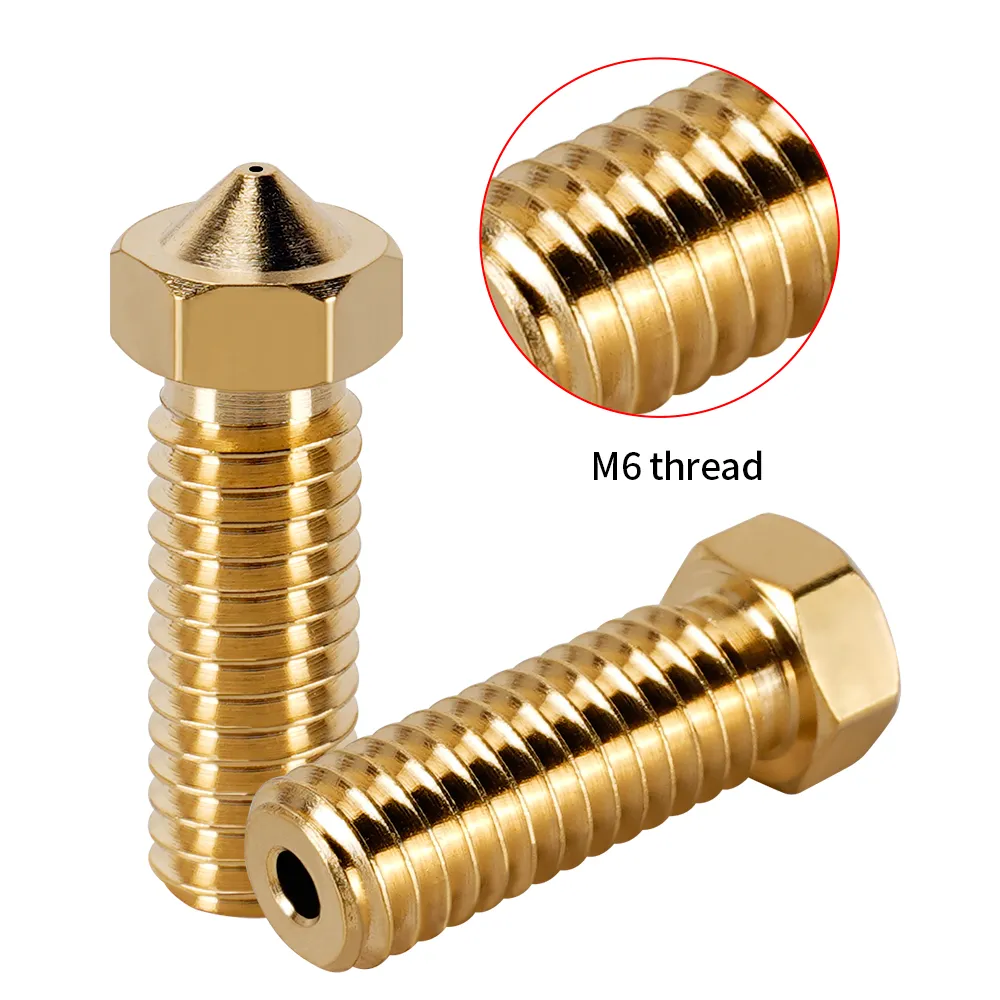 KINGROON E3D Volcano Hard Steel Nozzle Brass M6 Thread 3D Printer Hotend Volcano Nozzle