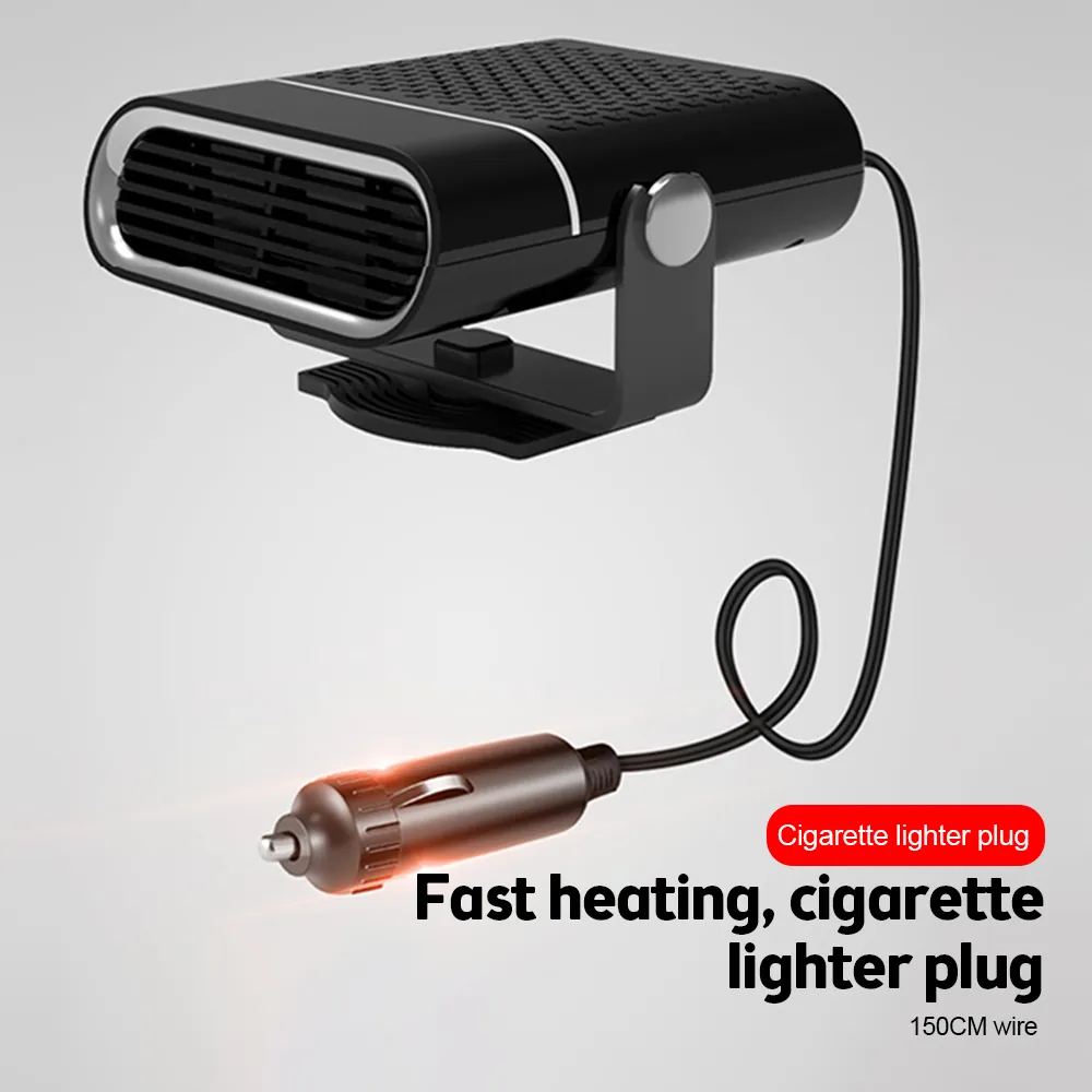150W 12V Portable Car Heater 2 in 1 Heating Cooling Electric Fan 360° Adjustable Defrosting Demist