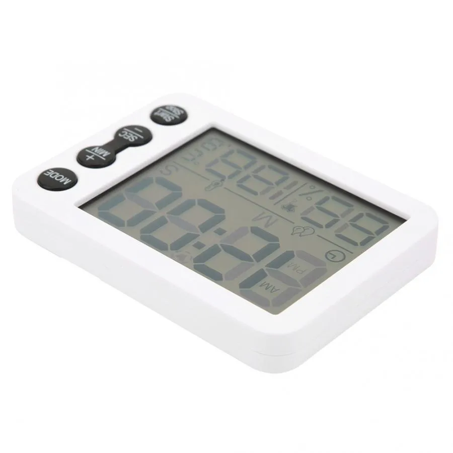 TS-9606 Multifunctional Thermometer Hygrometer Temperature Humidity Meter Alarm Clock Indoor