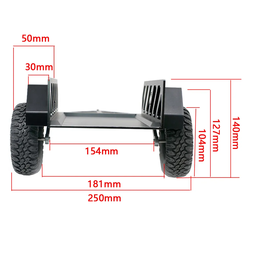 1/10 Metal CNC Simulate Trailer For D90 SCX10 TRX4 RC Car Parts Cralwer Models 1/10 Metal CNC Simulate Trailer For D90 SCX10 TRX4 RC Car Parts Cralwer Models