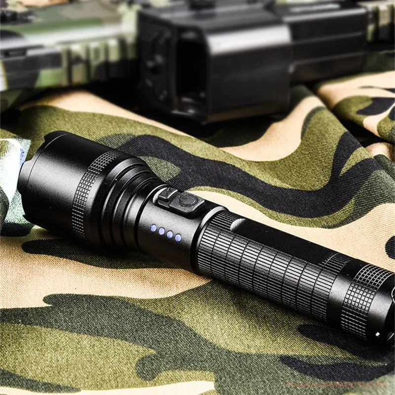 BIKIGHT Powerful XHP60 Flashlight Super Bright Portable Torch USB Rechargeable Outdoor Camping Tactical Zoomable Flash Light BIKIGHT Powerful XHP60 Flashlight Super Bright Portable Torch USB Rechargeable Outdoor Camping Tactical Zoomable Flash Light