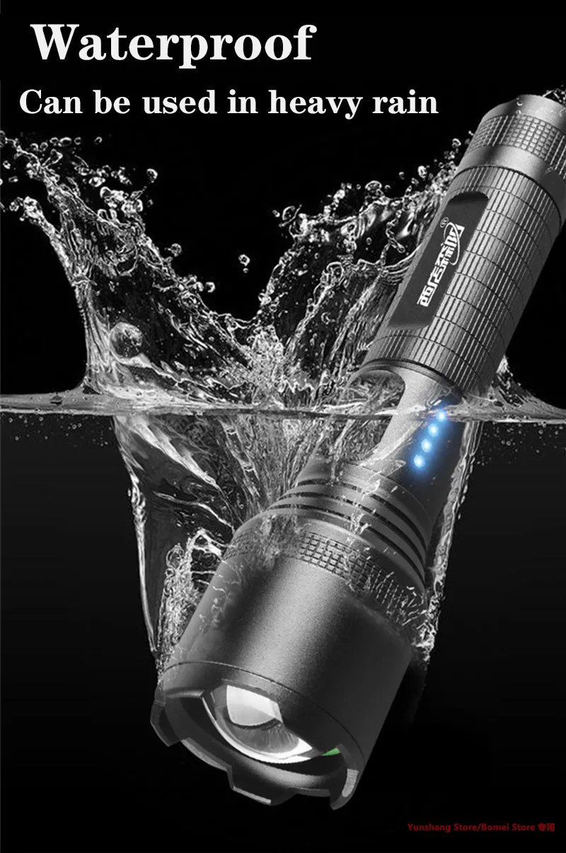 BIKIGHT Powerful XHP60 Flashlight Super Bright Portable Torch USB Rechargeable Outdoor Camping Tactical Zoomable Flash Light BIKIGHT Powerful XHP60 Flashlight Super Bright Portable Torch USB Rechargeable Outdoor Camping Tactical Zoomable Flash Light