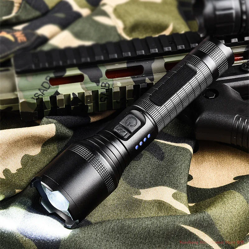BIKIGHT Powerful XHP60 Flashlight Super Bright Portable Torch USB Rechargeable Outdoor Camping Tactical Zoomable Flash Light BIKIGHT Powerful XHP60 Flashlight Super Bright Portable Torch USB Rechargeable Outdoor Camping Tactical Zoomable Flash Light