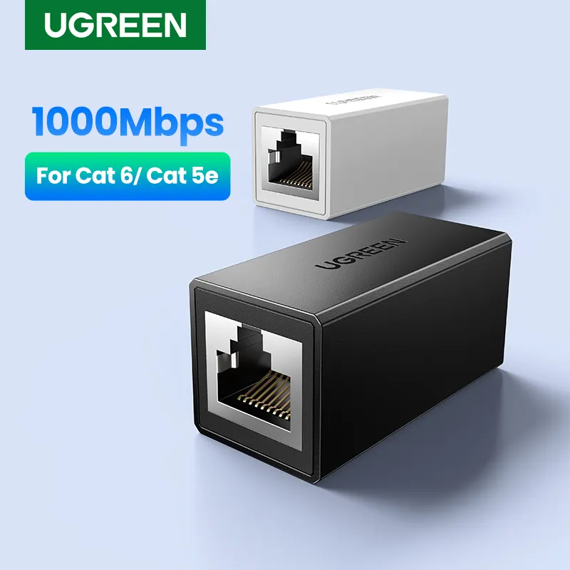 UGREEN RJ45 Connector Network Ethernet Extender Extension for Cat6 Cat5e Ethernet Cable Adapter Gigabit Female to Female Network UGREEN RJ45 Connector Network Ethernet Extender Extension for Cat6 Cat5e Ethernet Cable Adapter Gigabit Female to Female Network