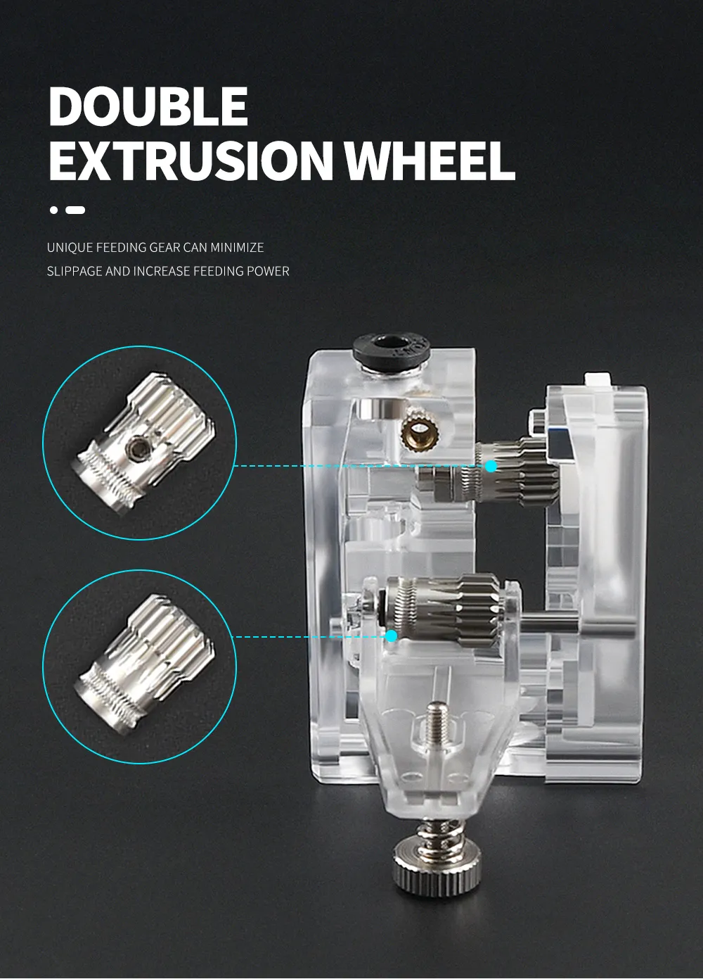 TWOTREES® DDB Extruder Transparent Version Dual Drive Extruder for 3D Printer