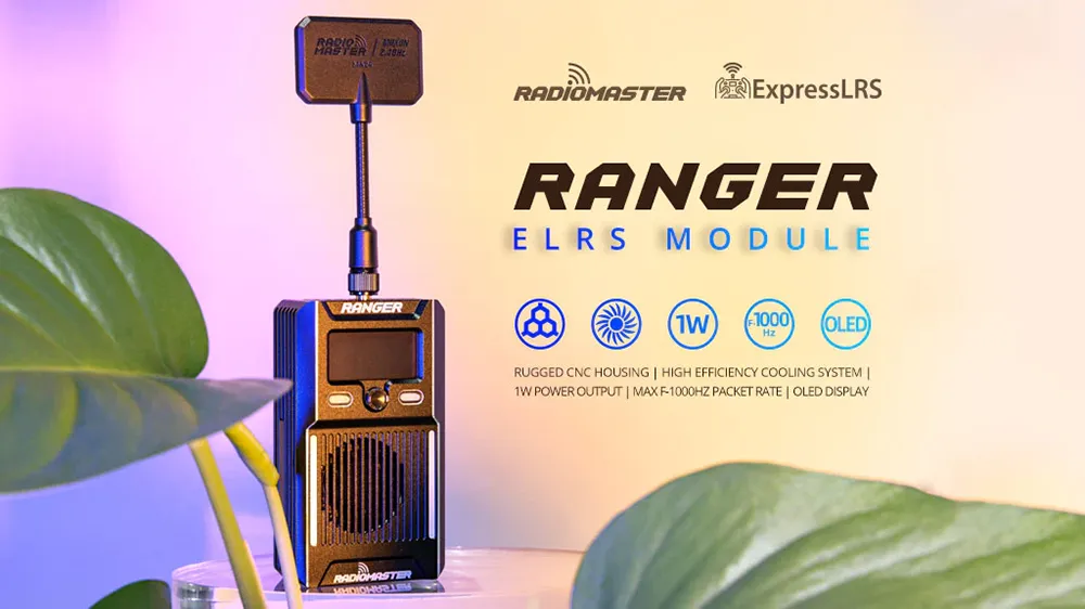 Módulo Radiomaster Ranger 2.4GHZ ExpressLRS ELRS RF Display OLED para Transmissor Futaba RC FPV RC Racing Drone Módulo Radiomaster Ranger 2.4GHZ ExpressLRS ELRS RF Display OLED para Transmissor Futaba RC FPV RC Racing Drone