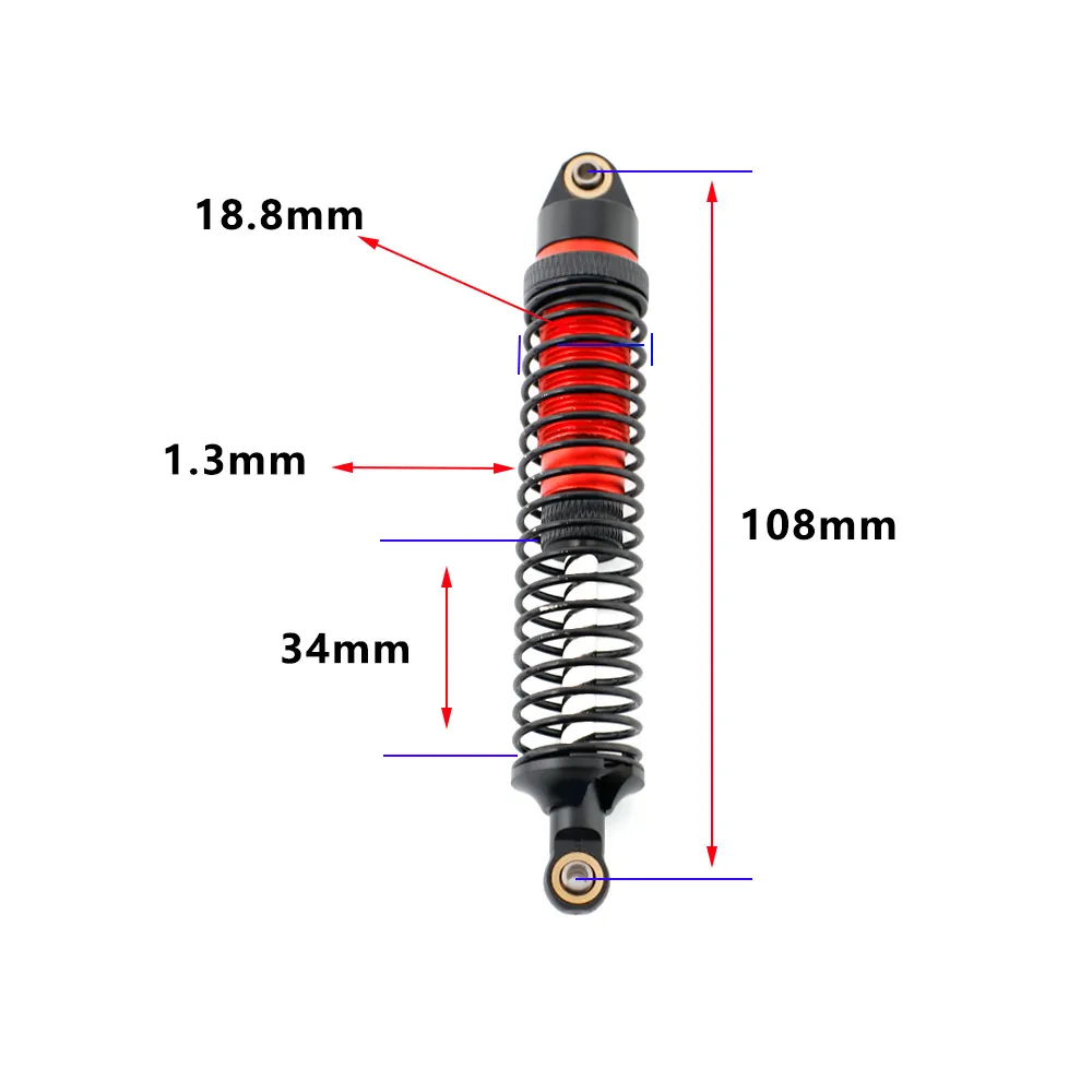 4PCS Upgraded Shock Absorber Damper Oill Filled for TRX4 TRX6 SCX10 I II RGT Yikong Racing 4082 4083 1/10 RC Cars Vehicles Models Parts