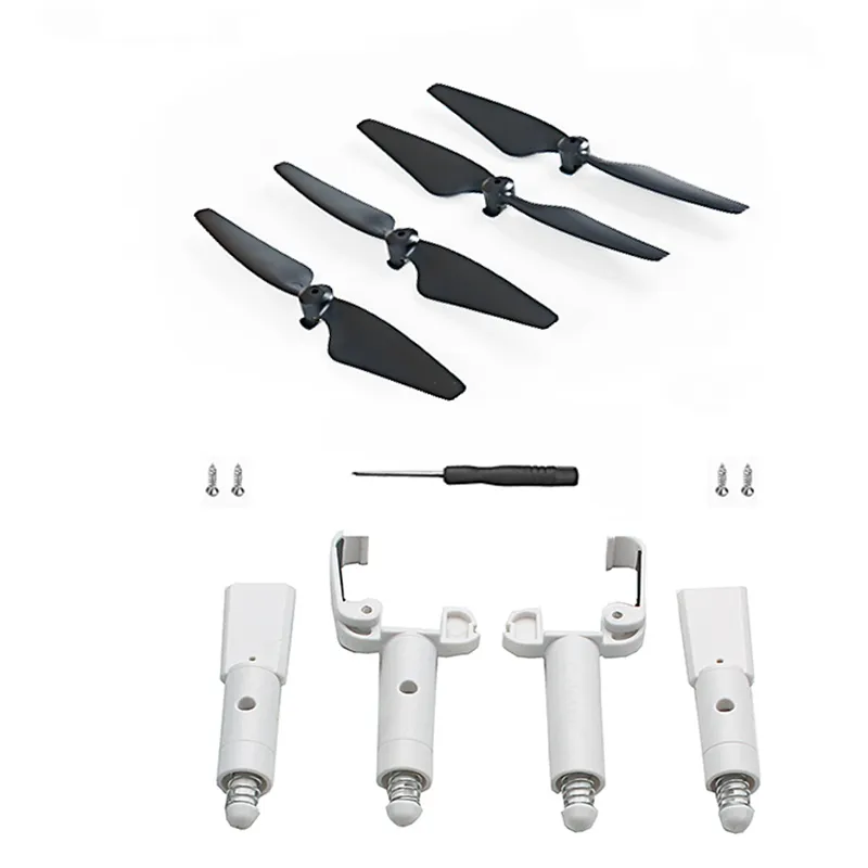 Spring Heightened Extended Landing Gear Skid Shock Absorber Leg Tripod with Propeller Props Blade Set for SJRC F22 / F22S 4K PRO RC Drone Quadcopter Spring Heightened Extended Landing Gear Skid Shock Absorber Leg Tripod with Propeller Props Blade Set for SJRC F22 / F22S 4K PRO RC Drone Quadcopter
