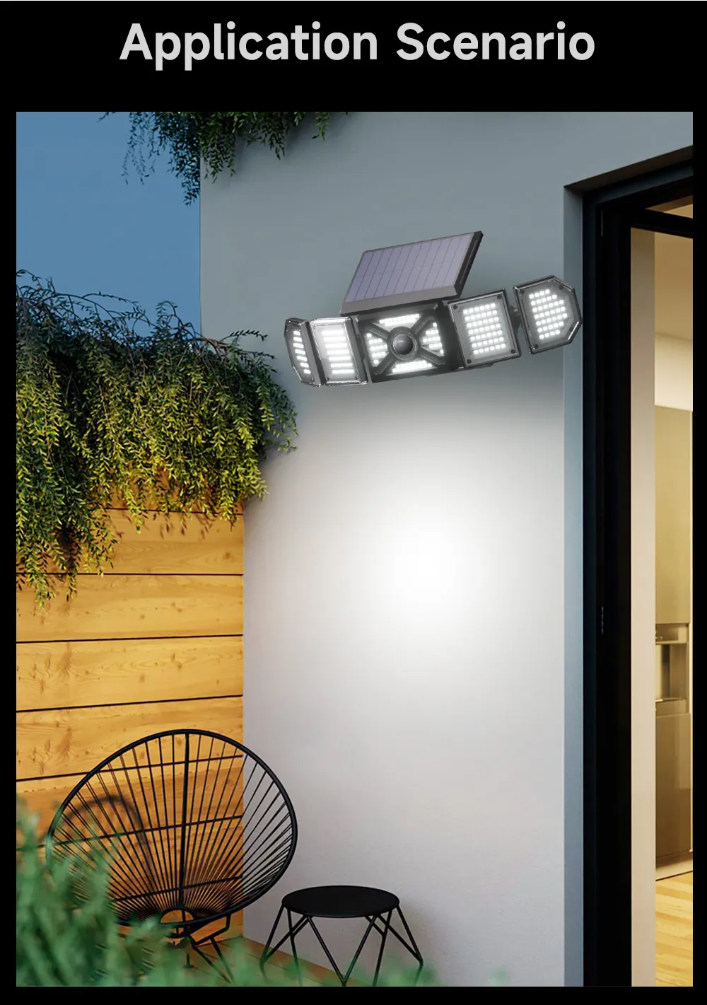Outdoor Solar Lights Powerful 244Led Lamp Spotlight Sunlight Energy Waterproof For Exterior Garden Wall Decor