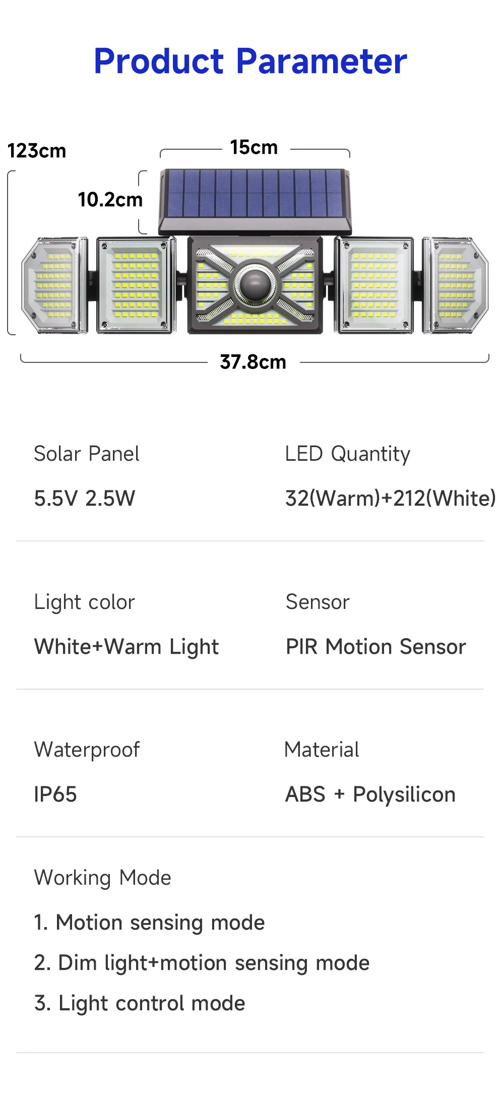 Outdoor Solar Lights Powerful 244Led Lamp Spotlight Sunlight Energy Waterproof For Exterior Garden Wall Decor
