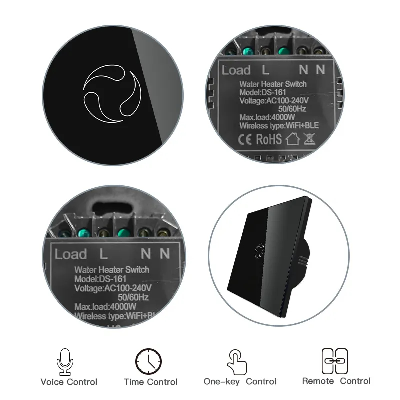 Moes WiFi Boiler Switch Water Heater wall controller Tuya Smart life APP Remote Control Alexa Google Home Voice Glass Panel