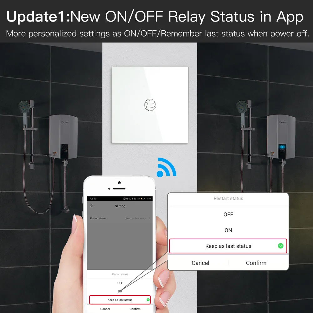 Moes WiFi Boiler Switch Water Heater wall controller Tuya Smart life APP Remote Control Alexa Google Home Voice Glass Panel