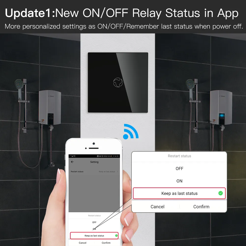 Moes WiFi Boiler Switch Water Heater wall controller Tuya Smart life APP Remote Control Alexa Google Home Voice Glass Panel