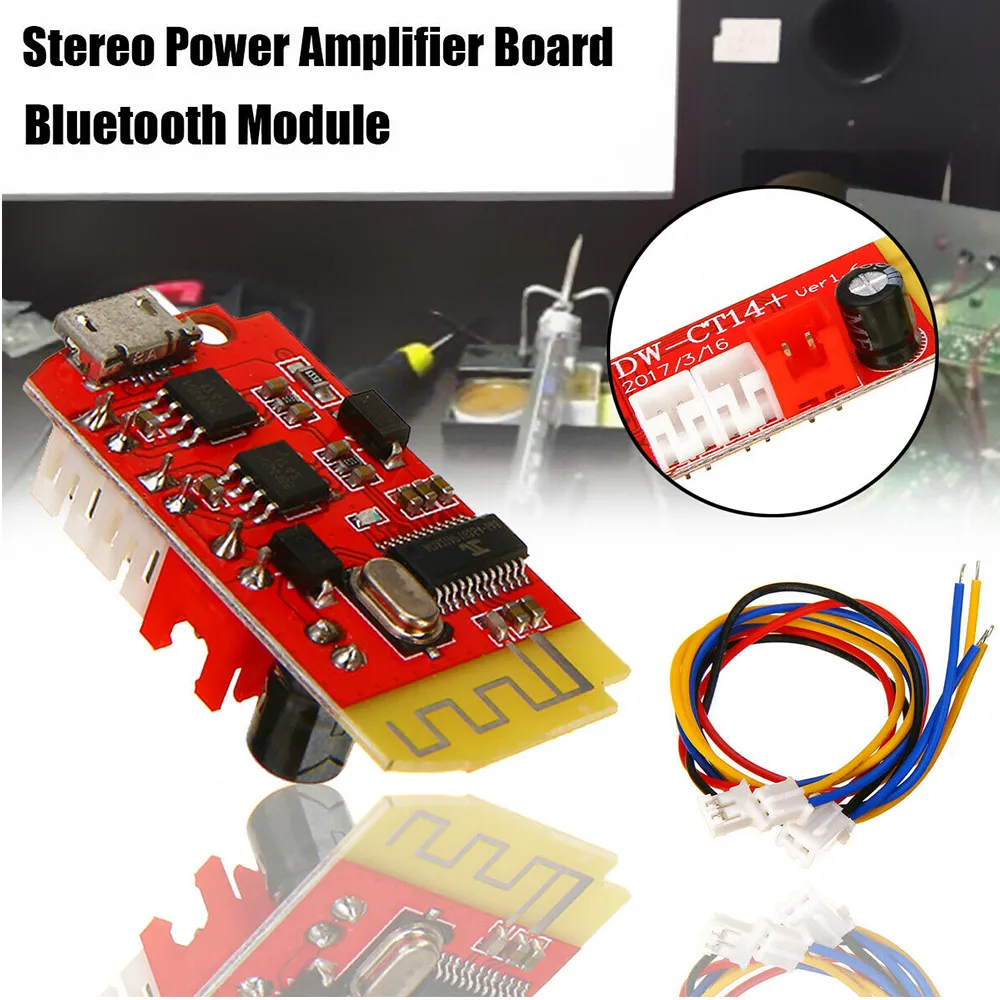 CT14 bluetooth 4.2 Stereo Power Amplifier Board Class F 5W+5W DIY Modified Speaker with Charging Port