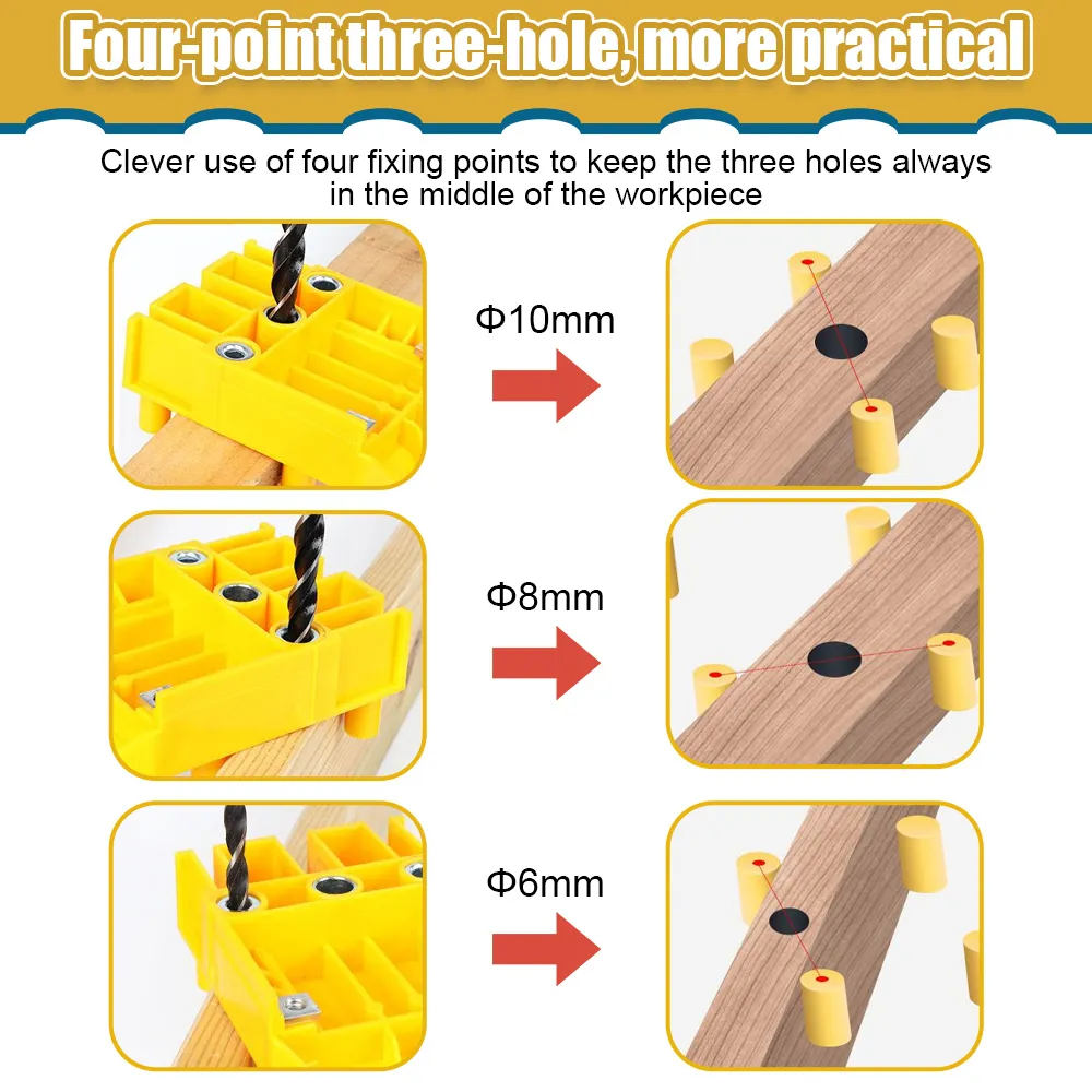 Quick Woodworking Doweling Jig ABS Handheld Pocket Hole Jig System Hole Puncher Drill Guide