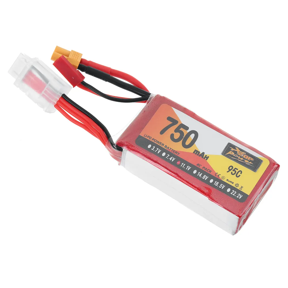 ZOP POWER 11.1V 750mAh 95C 3S LiPo Battery XT30 Plug for RC Drone ZOP POWER 11.1V 750mAh 95C 3S LiPo Battery XT30 Plug for RC Drone