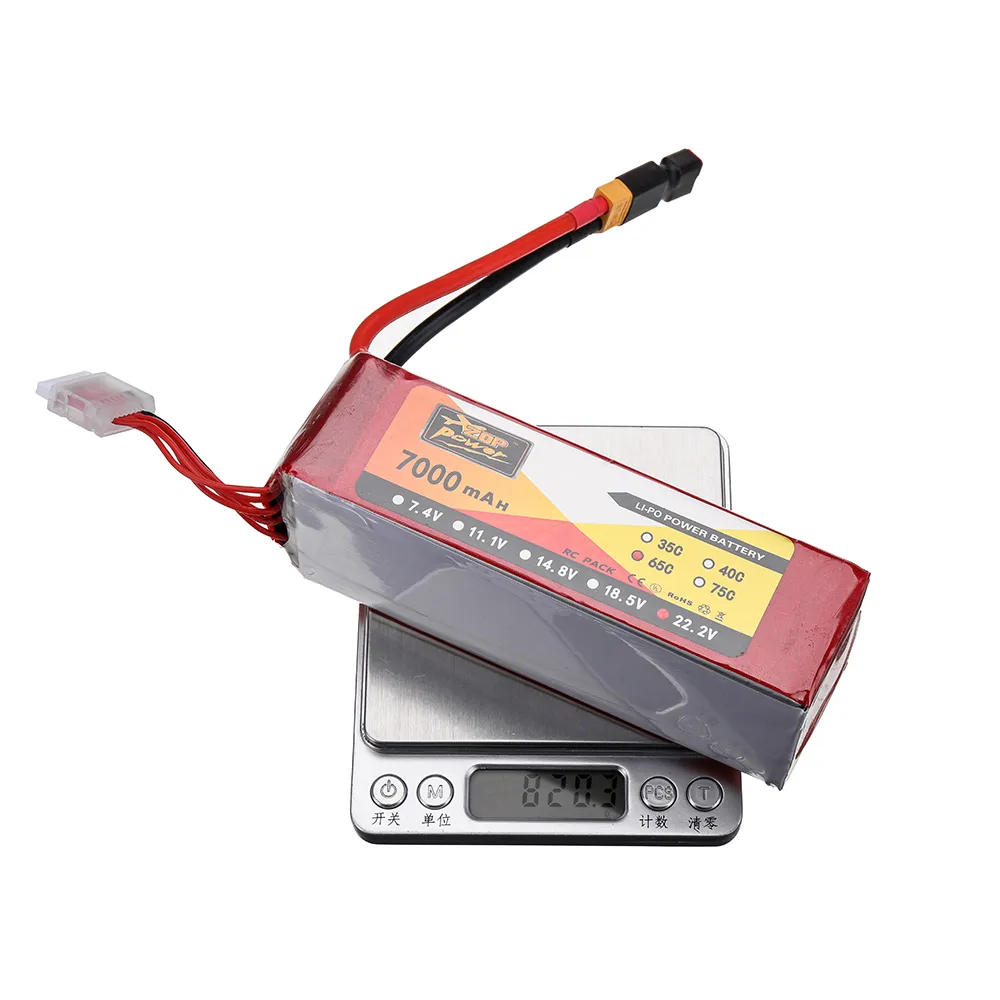 ZOP POWER 22.2V 7000mAh 65C 6S LiPo Battery XT60 Plug for RC Drone ZOP POWER 22.2V 7000mAh 65C 6S LiPo Battery XT60 Plug for RC Drone