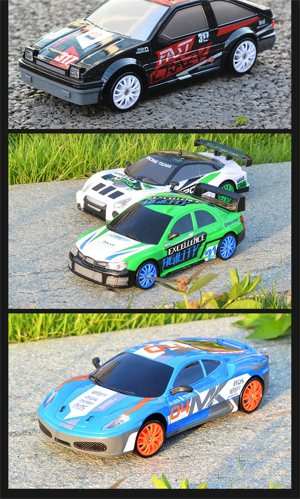 HB Toys SC24A RTR 1/24 2.4G 4WD Drift RC Car LED Light On-Road Vehicles RTR Models Kids Children Gift Toys