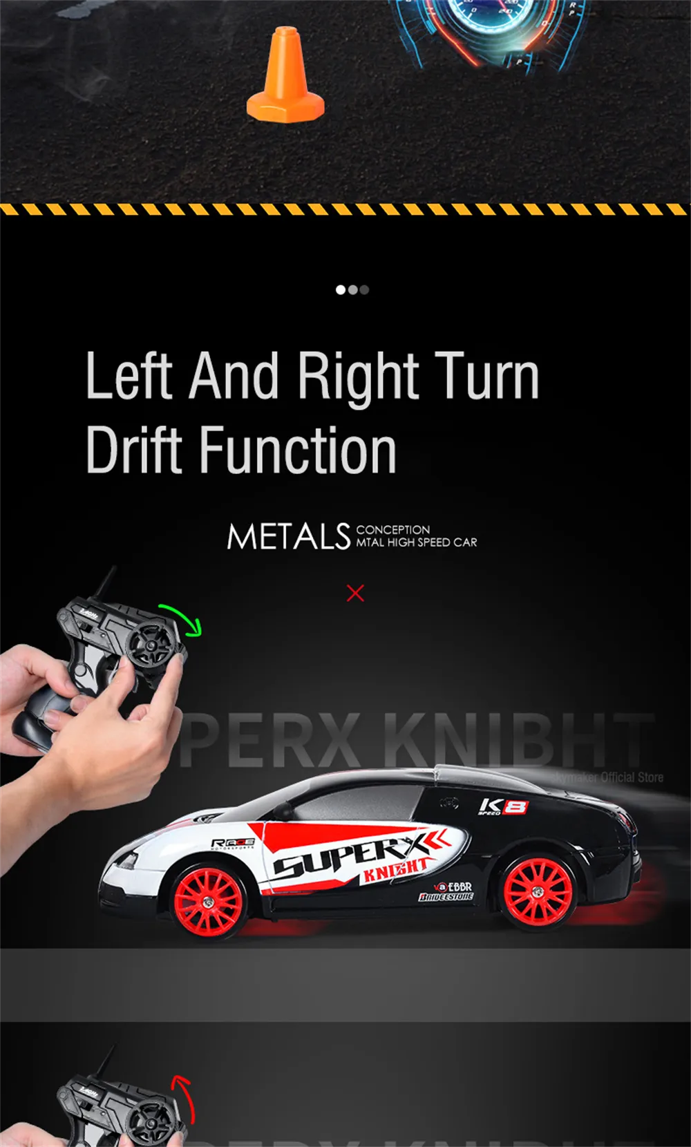 HB Toys SC24A RTR 1/24 2.4G 4WD Drift RC Car LED Light On-Road Vehicles RTR Models Kids Children Gift Toys