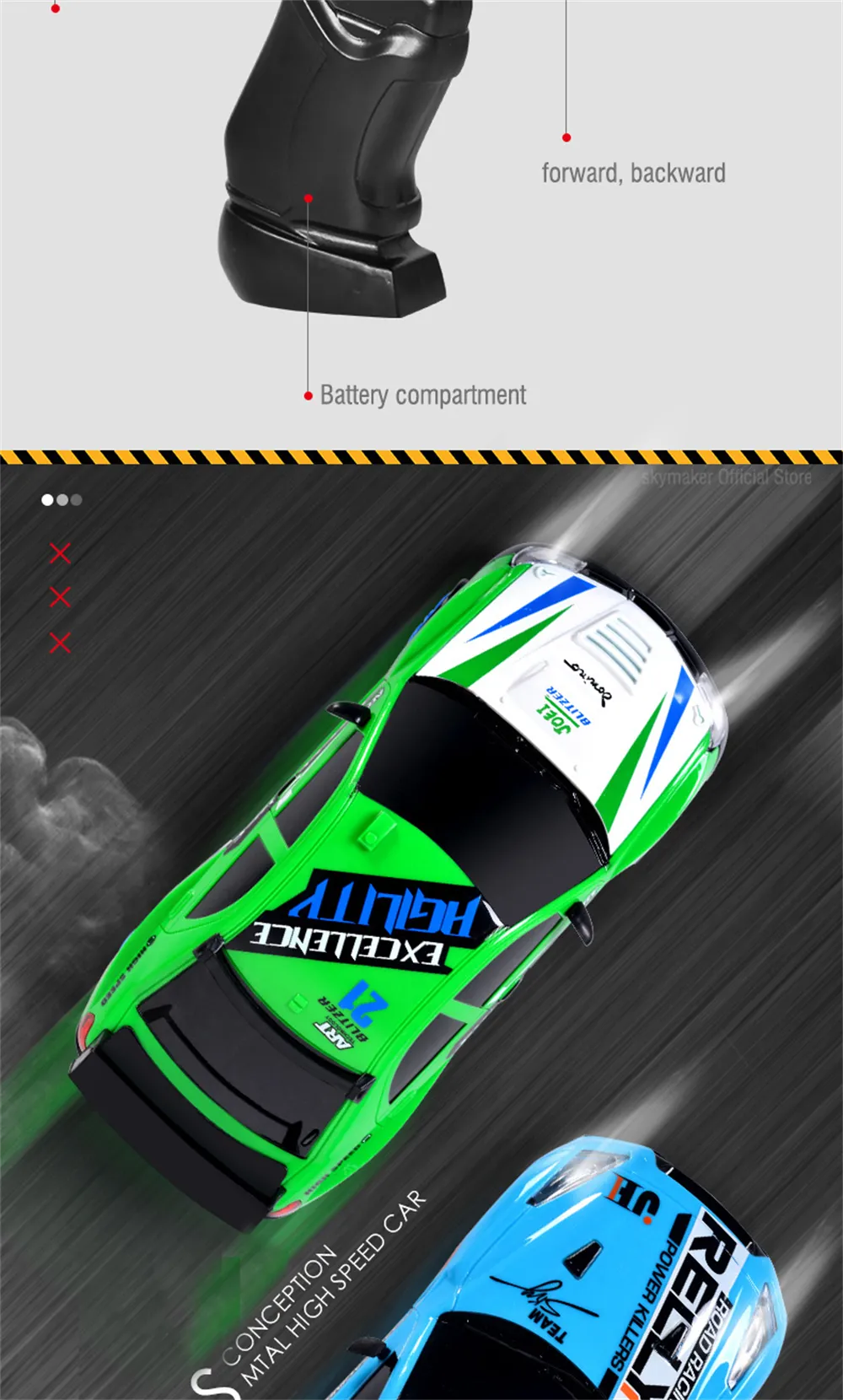 HB Toys SC24A RTR 1/24 2.4G 4WD Drift RC Car LED Light On-Road Vehicles RTR Models Kids Children Gift Toys
