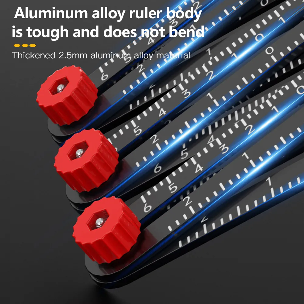 6/9/12 Fold Aluminium Alloy Angle Ruler Finder Measuring Ruler Perforated Mold Template Tool Locator Drill Guide Tile Hole