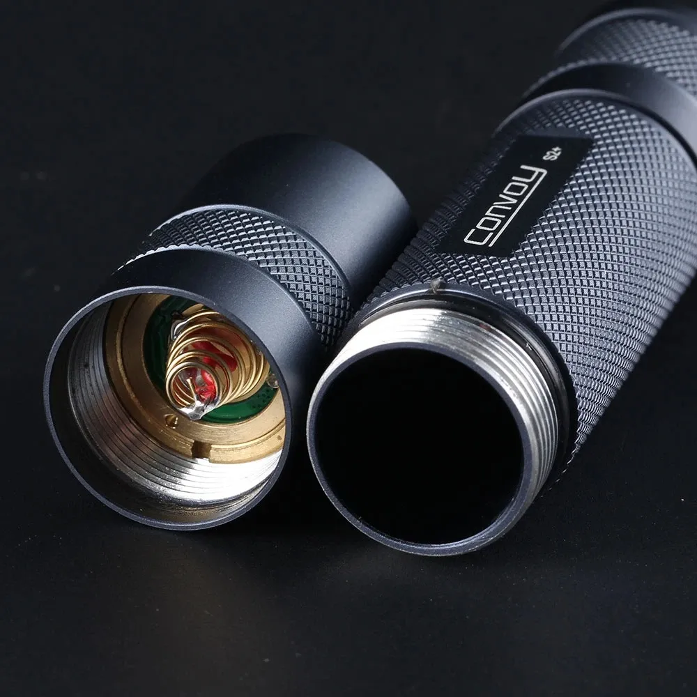 Convoy S2+ with 519A R9080 1240LM/High CRI 12 Groups 18650 Flashlight LED Torch Orange Peel Reflector DTP Copper Plate Convoy S2+ with 519A R9080 1240LM/High CRI 12 Groups 18650 Flashlight LED Torch Orange Peel Reflector DTP Copper Plate