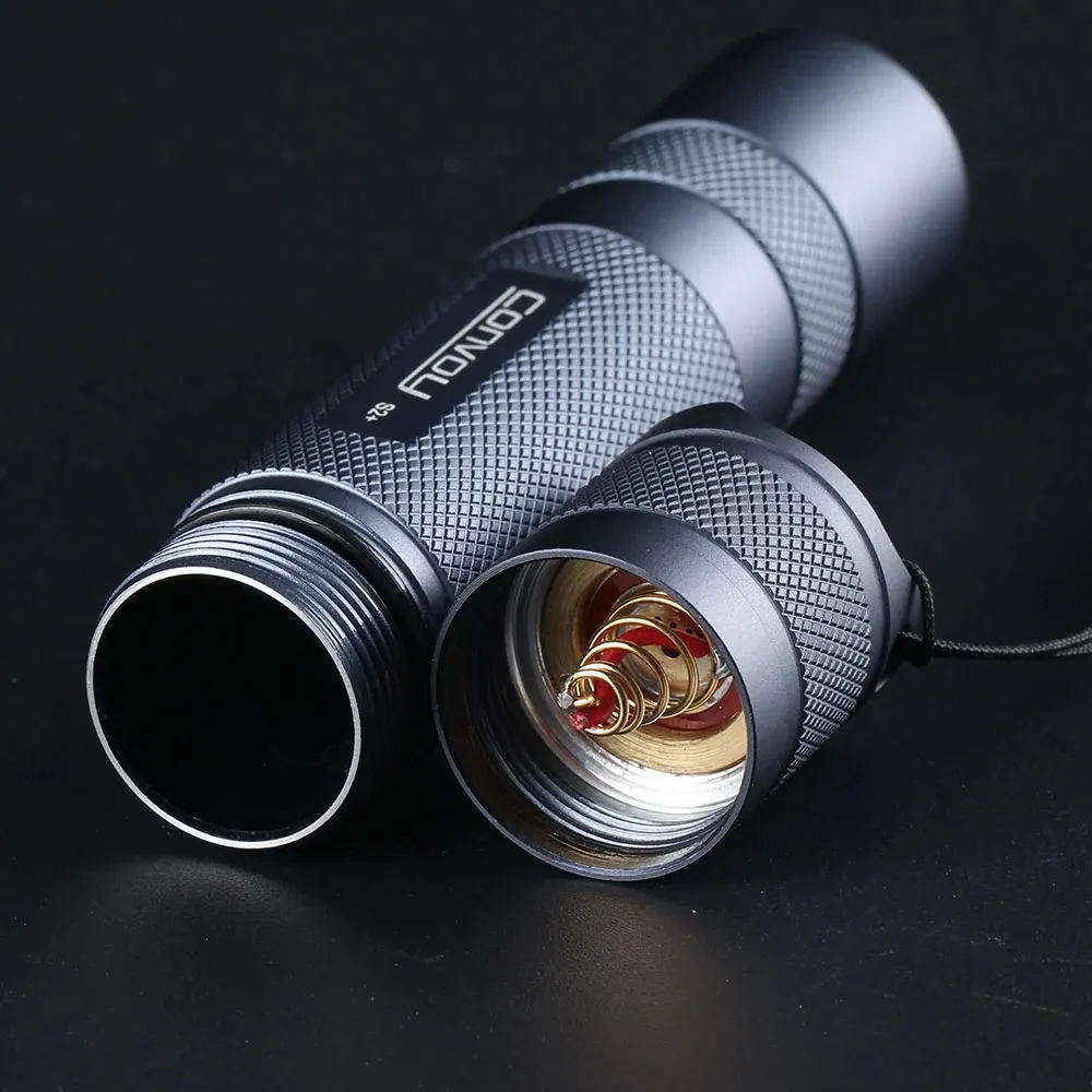 Convoy S2+ with 519A R9080 1240LM/High CRI 12 Groups 18650 Flashlight LED Torch Orange Peel Reflector DTP Copper Plate Convoy S2+ with 519A R9080 1240LM/High CRI 12 Groups 18650 Flashlight LED Torch Orange Peel Reflector DTP Copper Plate