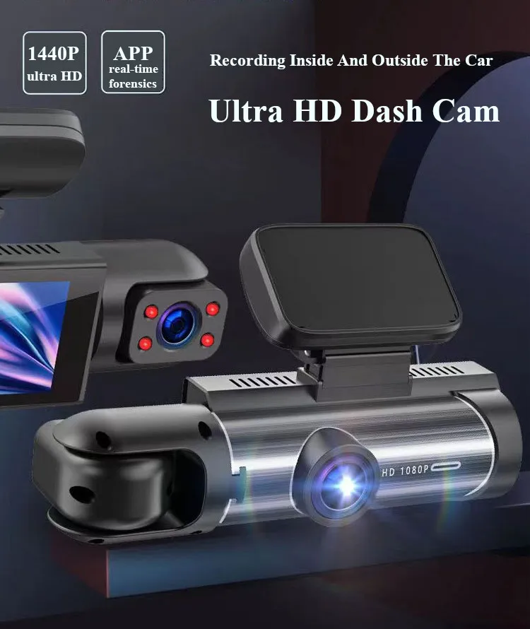 M8 1440P Ultra HD Dash Cam for Recording Front + Interior Car DVR IPS HDR Reversing Image Night Vision 24H Parking Monitoring M8 1440P Ultra HD Dash Cam for Recording Front + Interior Car DVR IPS HDR Reversing Image Night Vision 24H Parking Monitoring