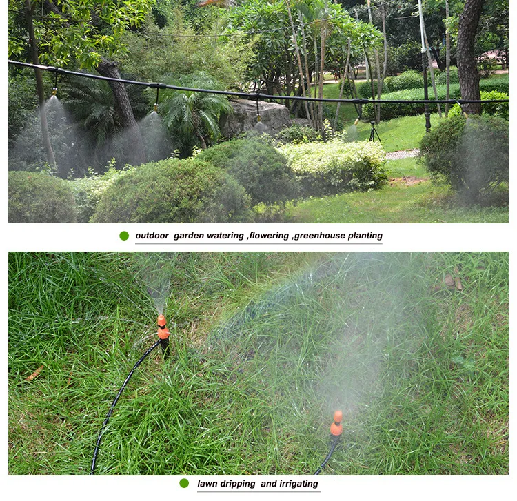 10pcs Adjustable Dripping Sprinkler Water Irrigation System Outdoor Cooling Greenhouse Planting Garden Flowering