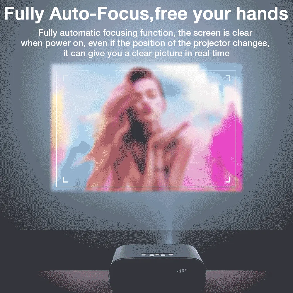 BlitzWolf®BW-V4 1080P Projector 5G-WIFI Mirroring Wireless Auto Focus Auto Keystone Correction Lens Protection Automatic Slide Smart Cinema Home Theater Outdoor Movie EU Plug