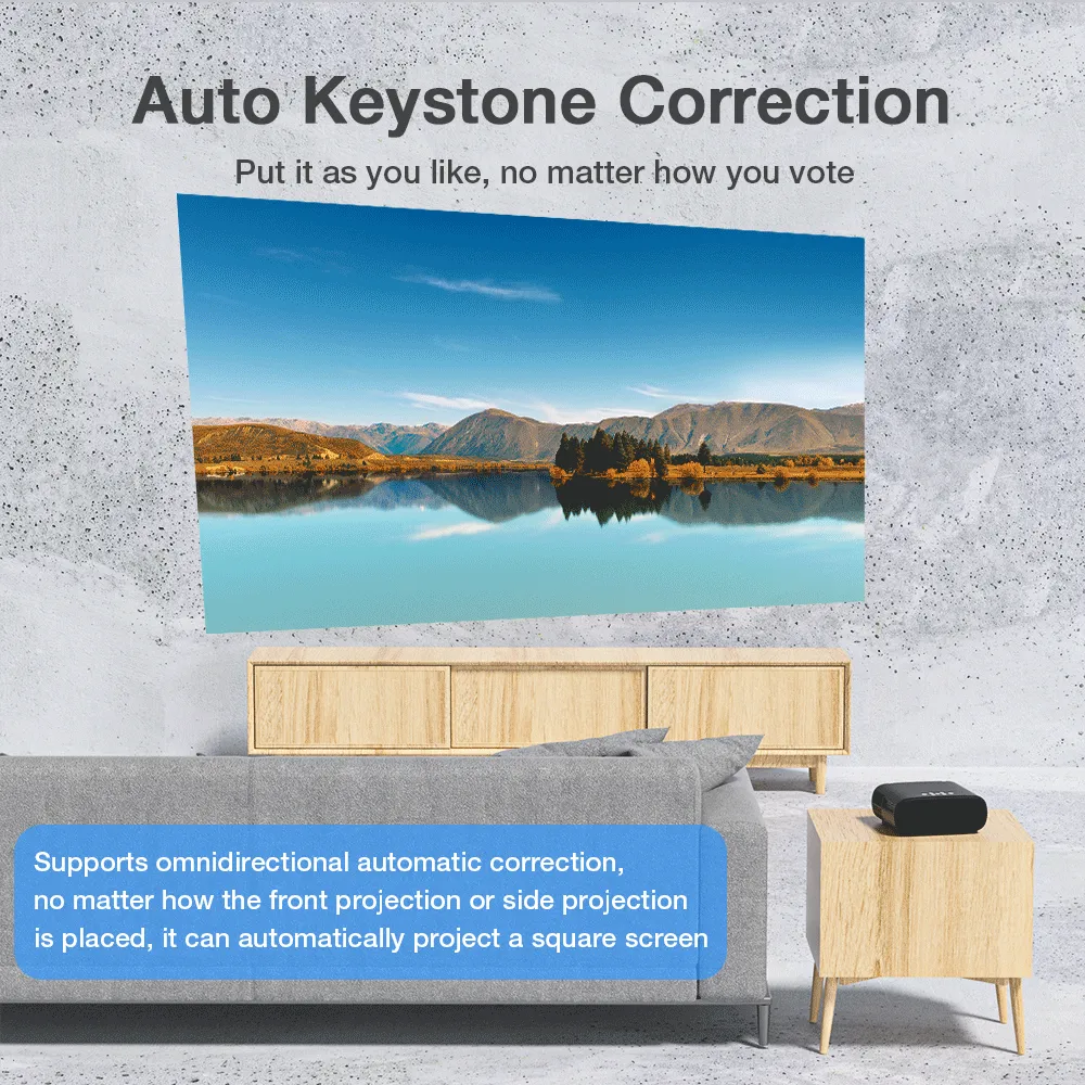 BlitzWolf®BW-V4 1080P Projector 5G-WIFI Mirroring Wireless Auto Focus Auto Keystone Correction Lens Protection Automatic Slide Smart Cinema Home Theater Outdoor Movie EU Plug