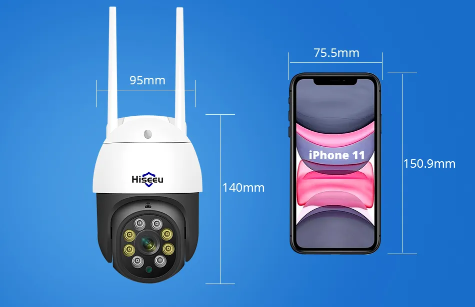 Hiseeu 3MP/5MP PTZ IP Camera Outdoor Security AI Human Detection H.265X Wireless WiFi Video Surveillance Cameras iCsee P2P Hiseeu 3MP/5MP PTZ IP Camera Outdoor Security AI Human Detection H.265X Wireless WiFi Video Surveillance Cameras iCsee P2P