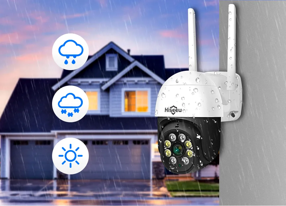 Hiseeu 3MP/5MP PTZ IP Camera Outdoor Security AI Human Detection H.265X Wireless WiFi Video Surveillance Cameras iCsee P2P