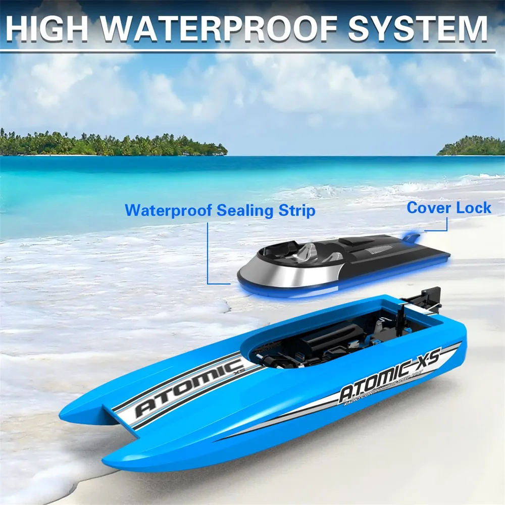 Volantexrc 2.4G 2CH 795-5 ATOMIC XS Mini RC Boat 30km/h Waterproof Reverse Water-Cooled Vehicles Models RTR Pool LakesToys Volantexrc 2.4G 2CH 795-5 ATOMIC XS Mini RC Boat 30km/h Waterproof Reverse Water-Cooled Vehicles Models RTR Pool LakesToys